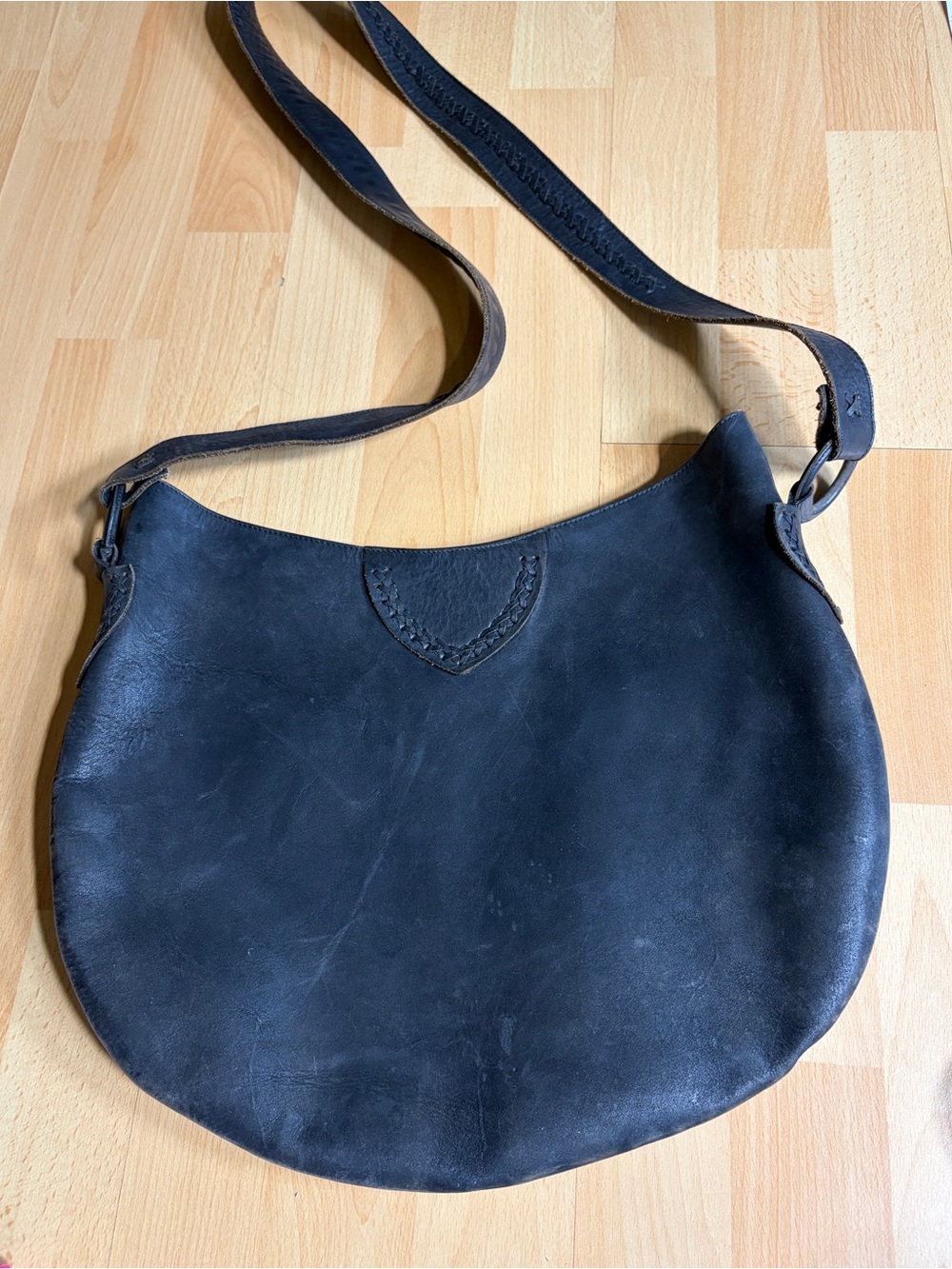 Hand Crafted Genuine Leather Chocolate Brow Crossbody Hobo Bag - Picture 8 of 13